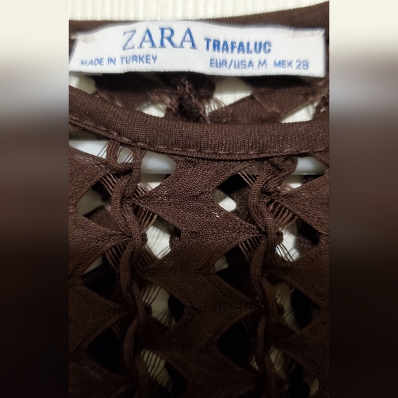 Zara Brown Batwing Coverup. Size M - Picture 2 of 11